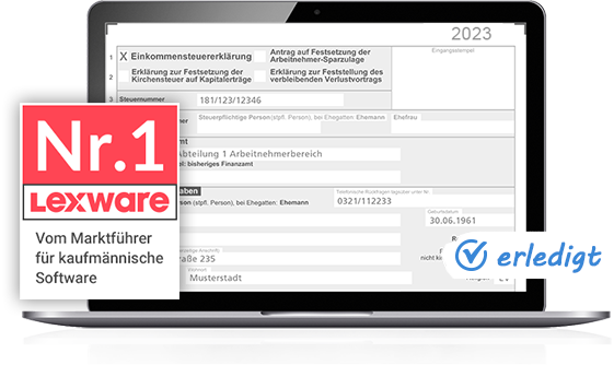 Vorschau: fertige Steuererklärung, Nr. 1 Lexware, vom Marktführer für kaufmännische Software